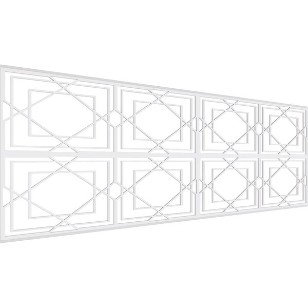 Ekena Millwork Set of Four Panels for 94 1/2"W x 32 1/4"H Lakewood Fretwork Wainscot Wall Paneling WPKP16X01X47LWD - main